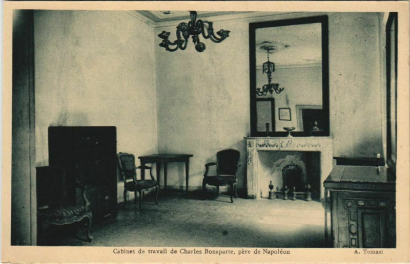 Carte postale ancienne Ajaccio Cabinet de travail de Charles Bonaparte Corsica à Ajaccio