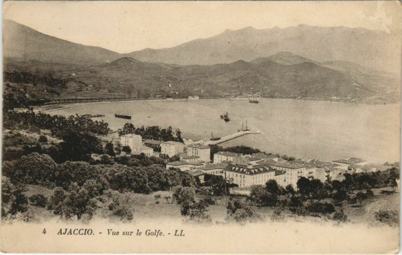 Carte postale ancienne Ajaccio vue sur le Golfe Corsica à Ajaccio