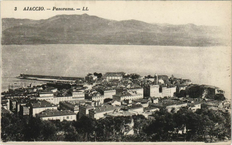 Carte postale ancienne Ajaccio panorama Corsica à Ajaccio