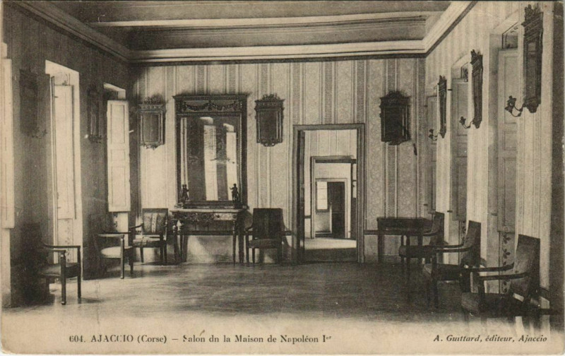 Carte postale ancienne Ajaccio Salon de la Maison de Napoleon 1er Corsica à Ajaccio
