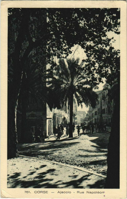 Carte postale ancienne Ajaccio Rue Napoleon Corsica à Ajaccio