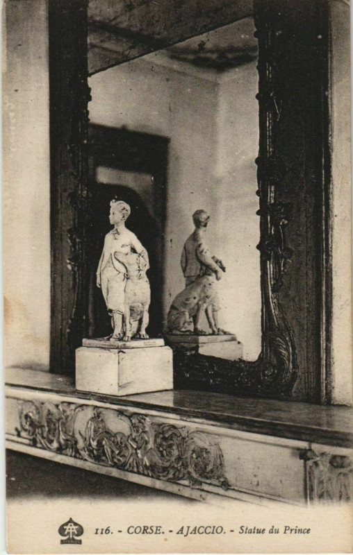 Carte postale ancienne Ajaccio Statue du Prince Corsica à Ajaccio