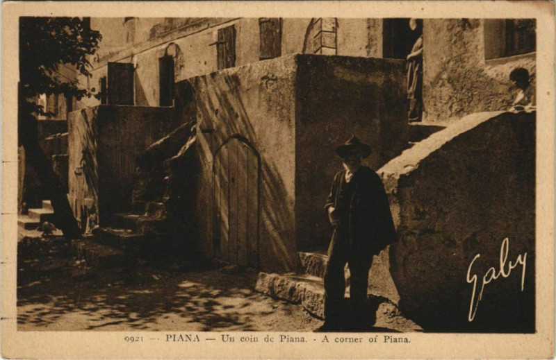 Carte postale ancienne Piana - Un Coin de Piana Corsica - Corse à Piana