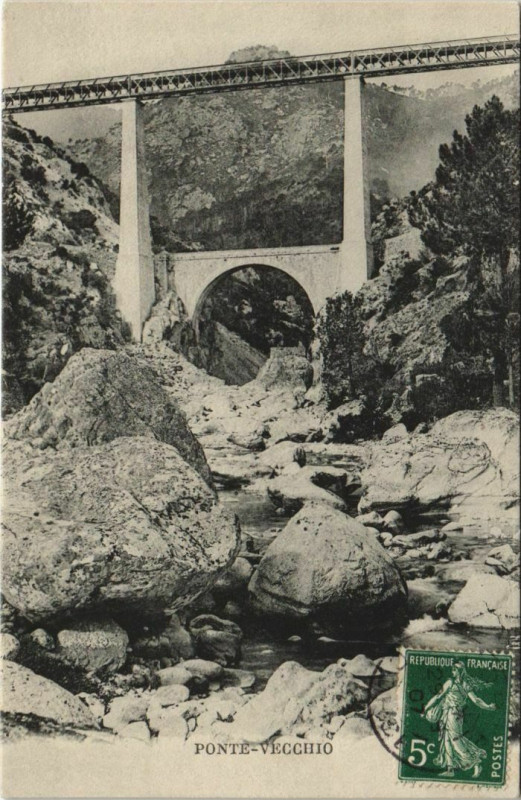 Carte postale ancienne Ponte-Vecchio - Le Pont Corsica - Corse