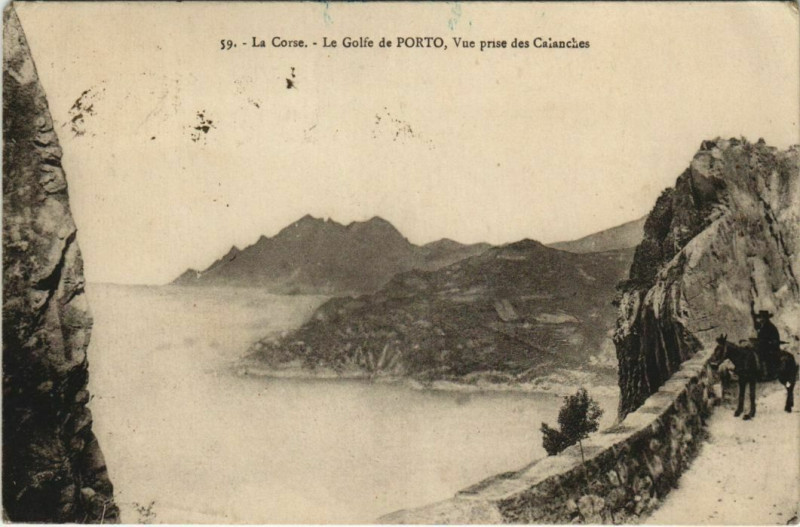 Carte postale ancienne Le Golfe de Porto - Vue prise des Calanches Corsica - Corse à Orto