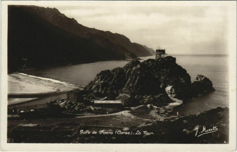Carte postale ancienne Golfe de Porto - La Tour Corsica - Corse à Orto