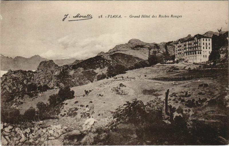 Carte postale ancienne Piana - Grand Hotel des Roches Rouges Corsica - Corse à Piana