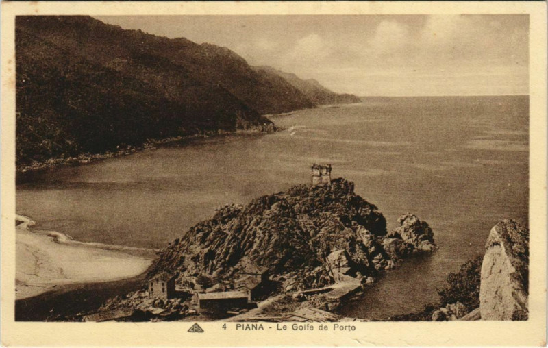 Carte postale ancienne Piana - Le Golfe de Porto Corsica - Corse à Piana