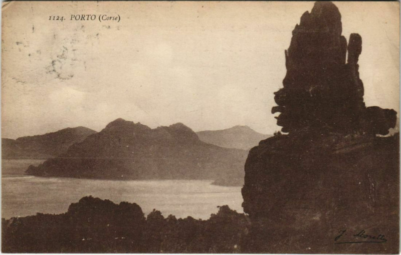 Carte postale ancienne Porto - Vue Panoramique Corsica - Corse à Orto