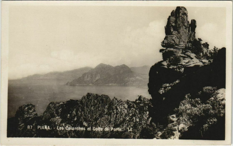 Carte postale ancienne Piana - Les Calanches et Golfe de Porto Corsica - Corse à Piana