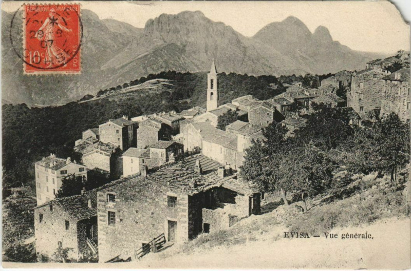 Carte postale ancienne Evisa - Vue Generale Corsica - Corse à Évisa