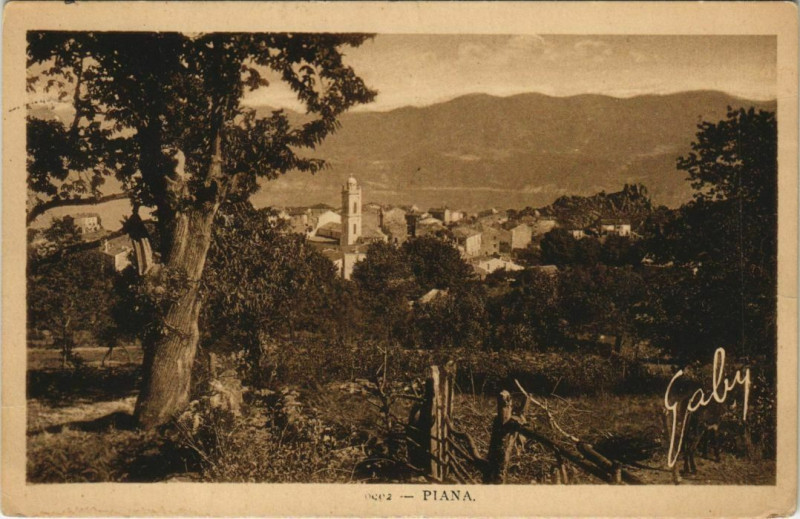 Carte postale ancienne Piana - Vue Generale Corsica - Corse à Piana
