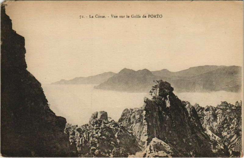 Carte postale ancienne Vue sur le Golfe de Porto Corsica - Corse à Orto