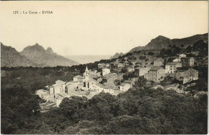 Carte postale ancienne Evisa - Vue Generale Corsica - Corse à Évisa