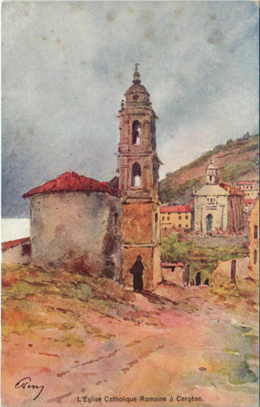Carte postale ancienne Cargese - L'Eglise Catholique Romaine a Cargese Corsica - Corse à Cargèse