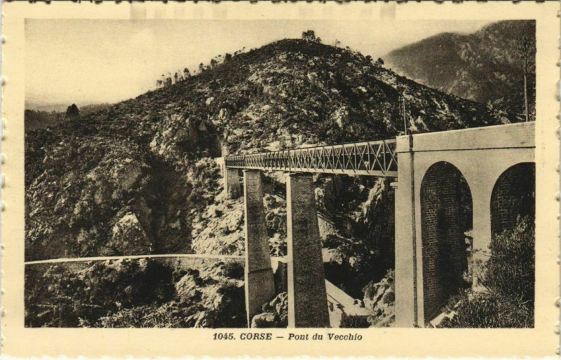 Carte postale ancienne Pont du Vecchio Corsica - Corse
