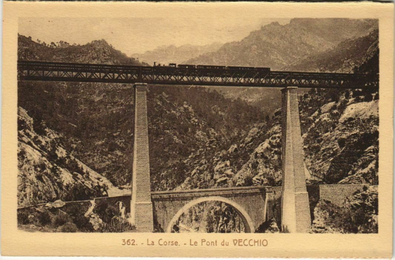 Carte postale ancienne Le Pont du Vecchio Corsica - Corse