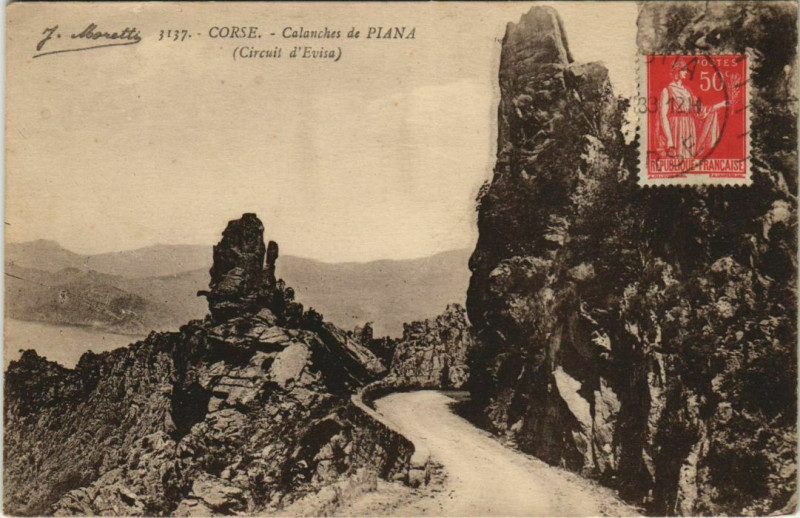 Carte postale ancienne Piana - Calanches de Piana - Circuit d'Evisa Corsica - Corse à Piana