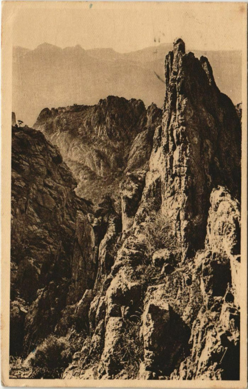 Carte postale ancienne Piana - Magnifique Roche Rouge Corsica - Corse à Piana