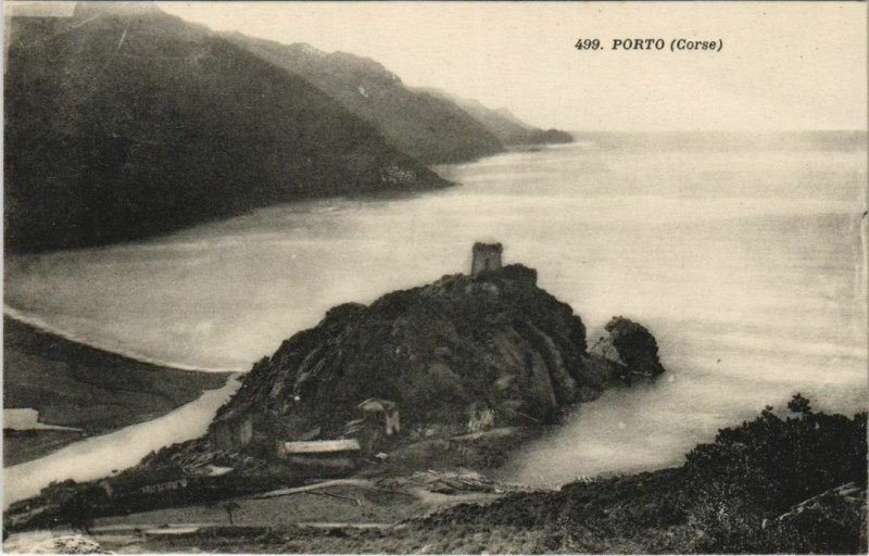 Carte postale ancienne Porto - Vue Panoramique Corsica - Corse à Orto