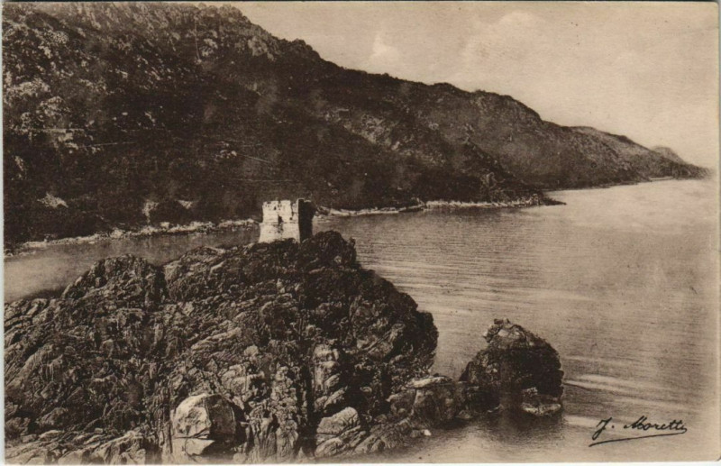 Carte postale ancienne Porto - La Tour Corsica - Corse à Orto