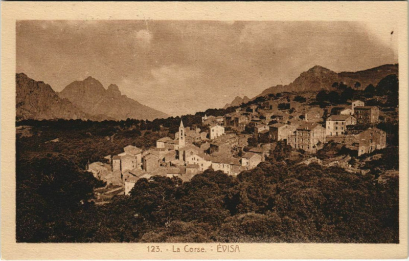 Carte postale ancienne Evisa - Vue Generale Corsica - Corse à Évisa