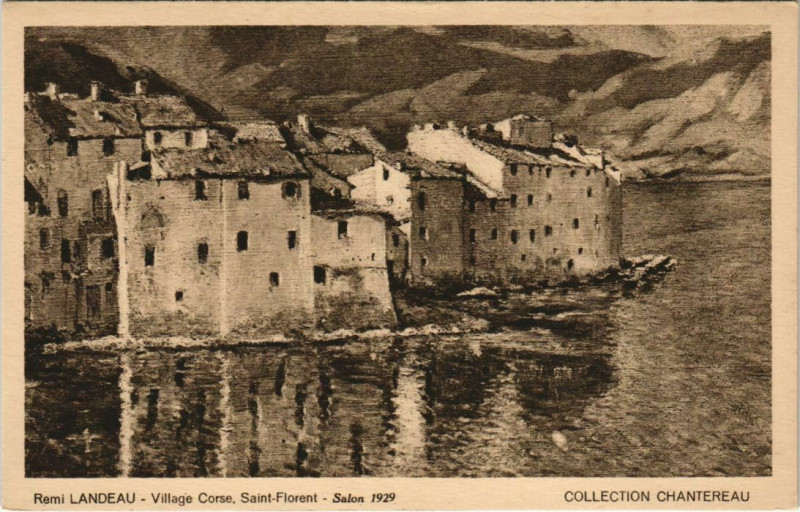 Carte postale ancienne Saint-Florent - Vue - Remi Landeau - 1929 Corsica - Corse