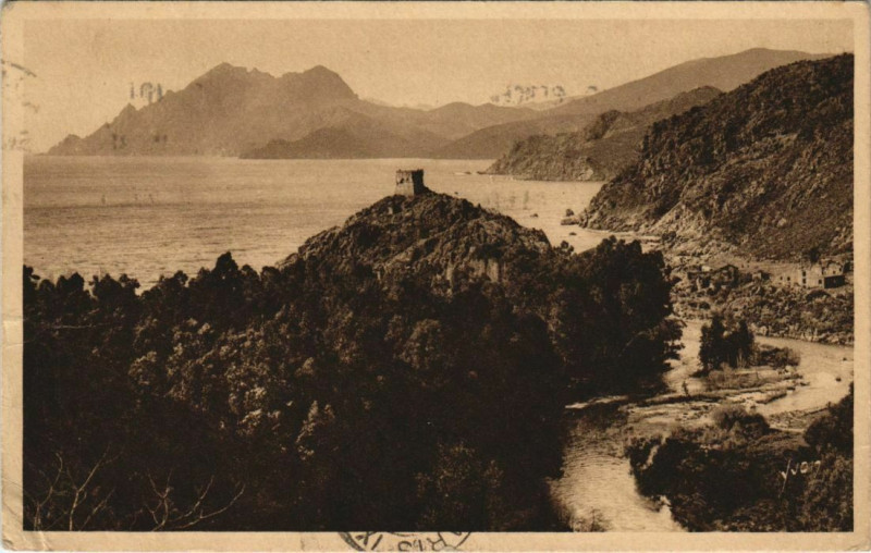 Carte postale ancienne Porto - Vue Generale du Golfe Corsica - Corse à Orto