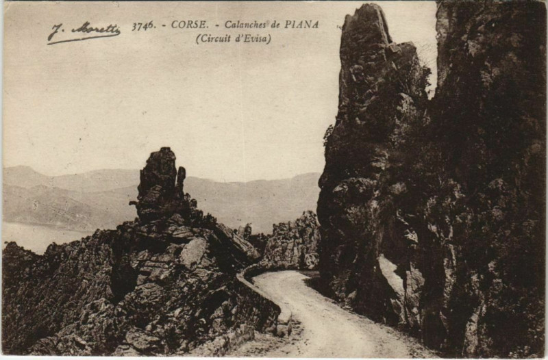 Carte postale ancienne Piana - Calanches de Piana - Circuit d'Evisa Corsica - Corse à Piana
