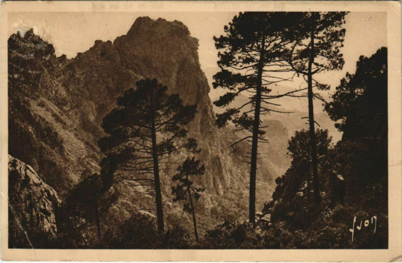 Carte postale ancienne Piana - Vue Generale des Calanche Corsica - Corse à Piana