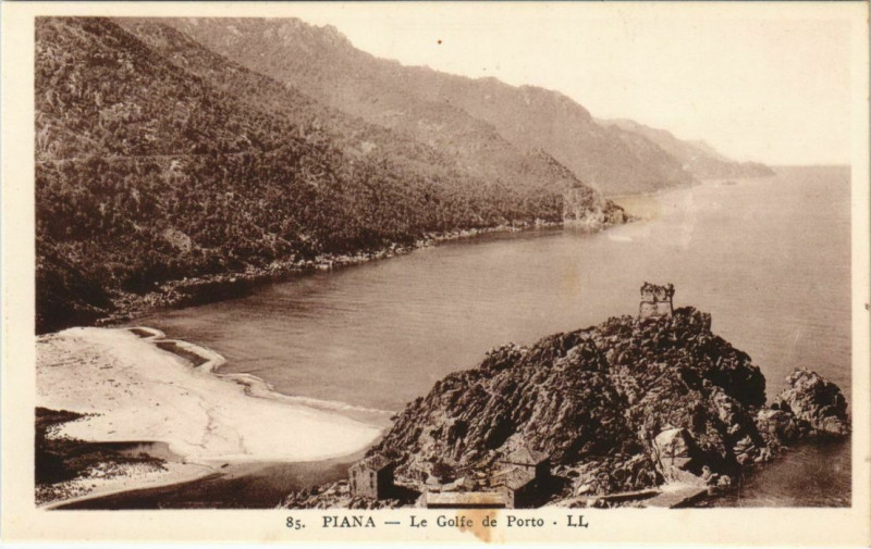 Carte postale ancienne Piana - Porto - Le Golfe de Porto Corsica - Corse à Piana