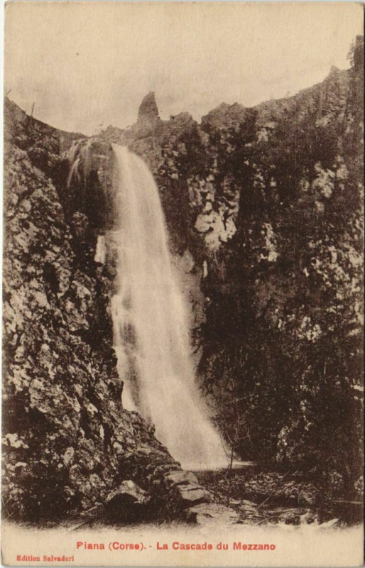 Carte postale ancienne Piana - La Cascade du Mezzano Corsica - Corse à Piana