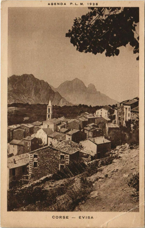 Carte postale ancienne Evisa - Vue Generale Corsica - Corse à Évisa