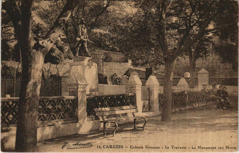 Carte postale ancienne Cargese - Colonie Grecque - Traverse - Monument Corsica - Corse à Cargèse