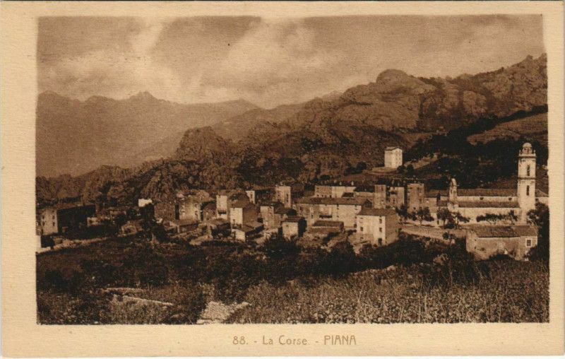 Carte postale ancienne Piana - Vue Generale Corsica - Corse à Piana