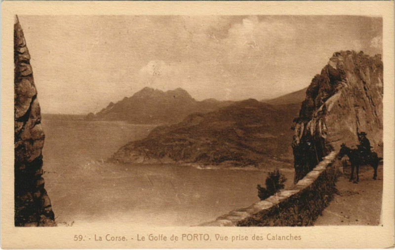 Carte postale ancienne Le Golfe de Porto - Vue prise des Calanches Corsica - Corse à Orto