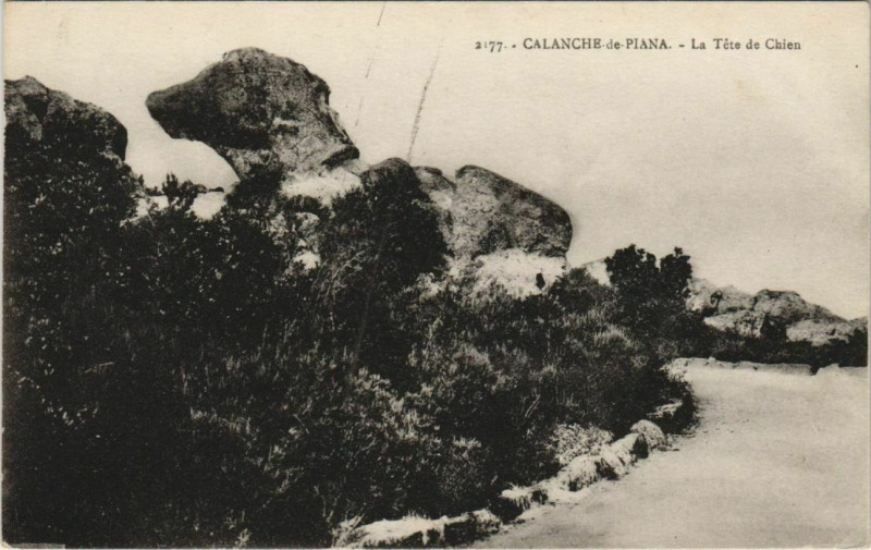 Carte postale ancienne Piana - Calanche-de-Piana - Le Tete de Chien Corsica - Corse à Piana