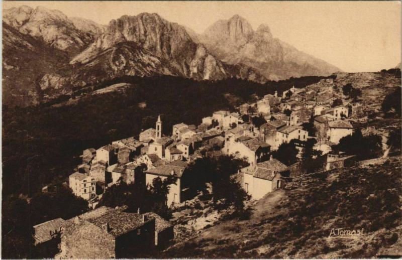 Carte postale ancienne Evisa - Vue Generale Corsica - Corse à Évisa