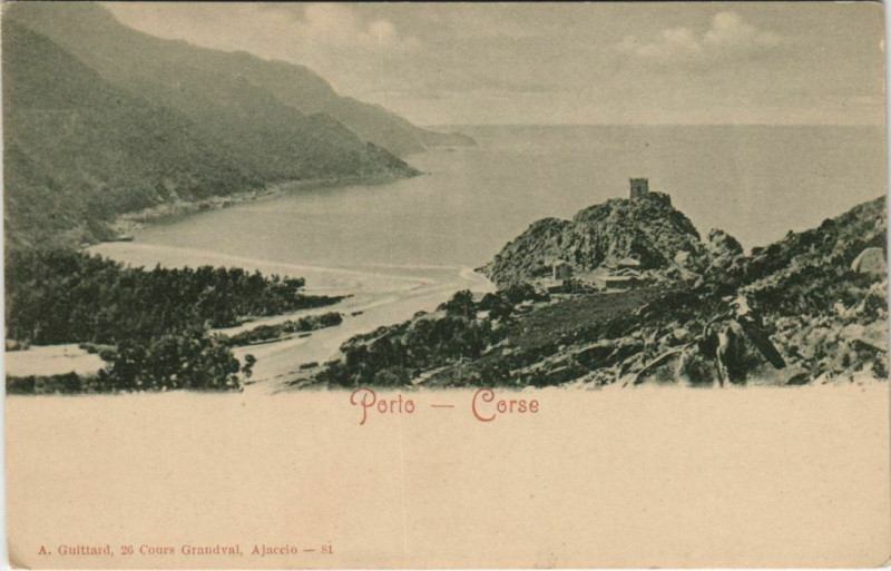 Carte postale ancienne Porto - Vue Panoramique Corsica - Corse à Orto