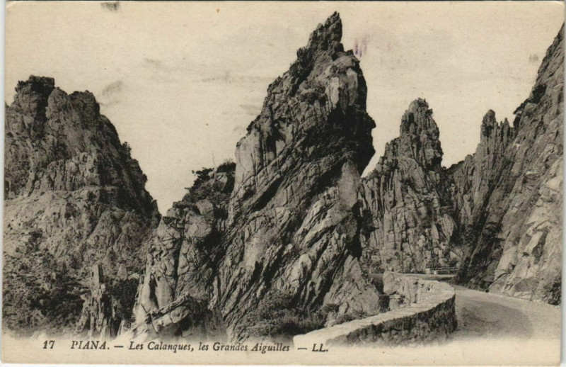Carte postale ancienne Piana - Les Calanques - Les Grandes Aiguilles Corsica - Corse à Piana