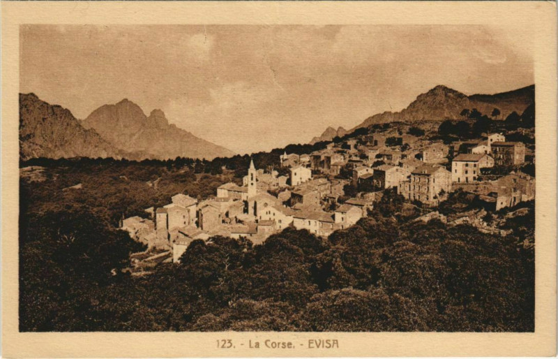Carte postale ancienne Evisa - Vue Generale Corsica - Corse à Évisa