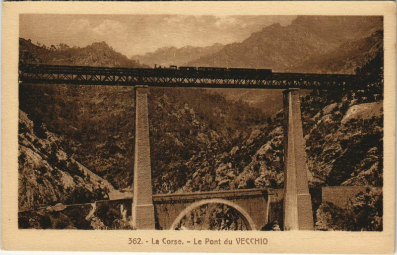 Carte postale ancienne Le Pont du Vecchio Corsica - Corse
