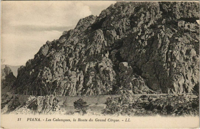 Carte postale ancienne Piana - Les Calanques - La Route du Grand Cirque Corsica - Corse à Piana