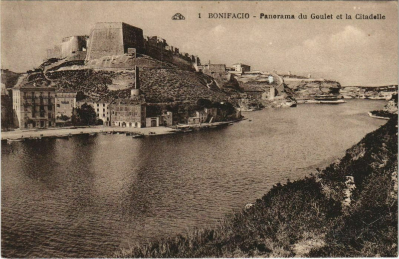 Carte postale ancienne Bonifacio - Panorama du Goulet et la Citadelle Corsica - Corse à Bonifacio