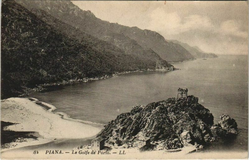 Carte postale ancienne Piana - Le Golfe de Porto Corsica - Corse à Piana
