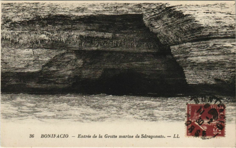 Carte postale ancienne Bonifacio - Grotte de Sdragonato Corsica - Corse à Bonifacio