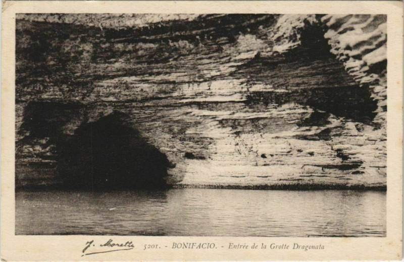 Carte postale ancienne Bonifacio - Entree de la Grotte Dragonata Corsica - Corse à Bonifacio