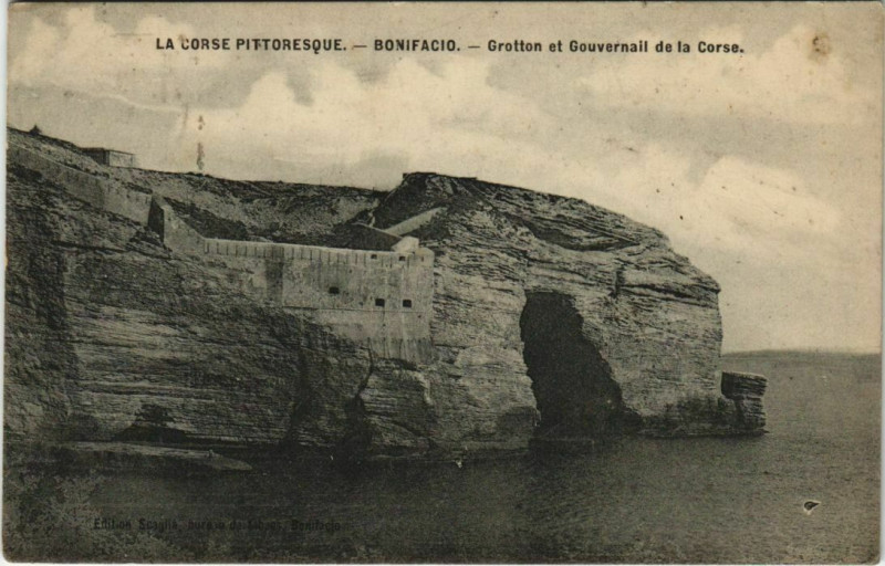 Carte postale ancienne Bonifacio - Grotton et Gouvernail de la Corse Corsica - Corse à Bonifacio
