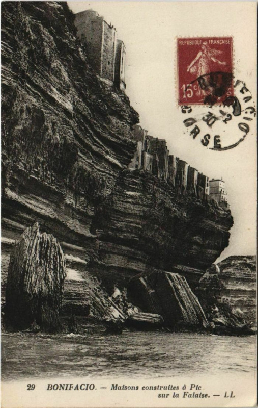 Carte postale ancienne Bonifacio - Maisons Corsica - Corse à Bonifacio
