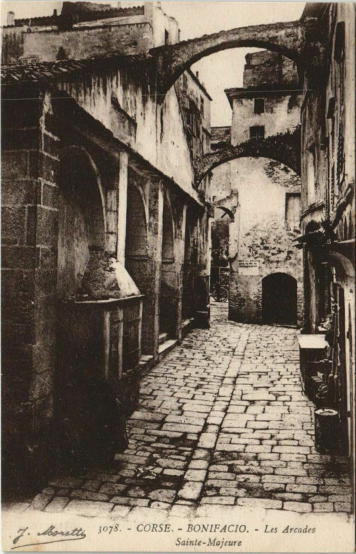 Carte postale ancienne Bonifacio - Les Arcades - Sainte-Majeure Corsica - Corse à Bonifacio
